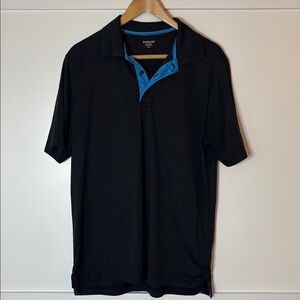 Haggar Polo Shirt in Black with Blue Highlights size small